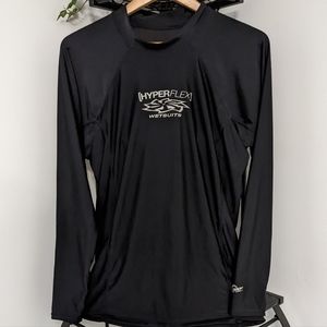Hyperflex Wetsuits UV Shield Black Logo Long Sleeve Shirt